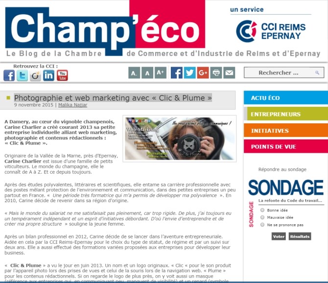 Article Champeco 9 novembre 2015