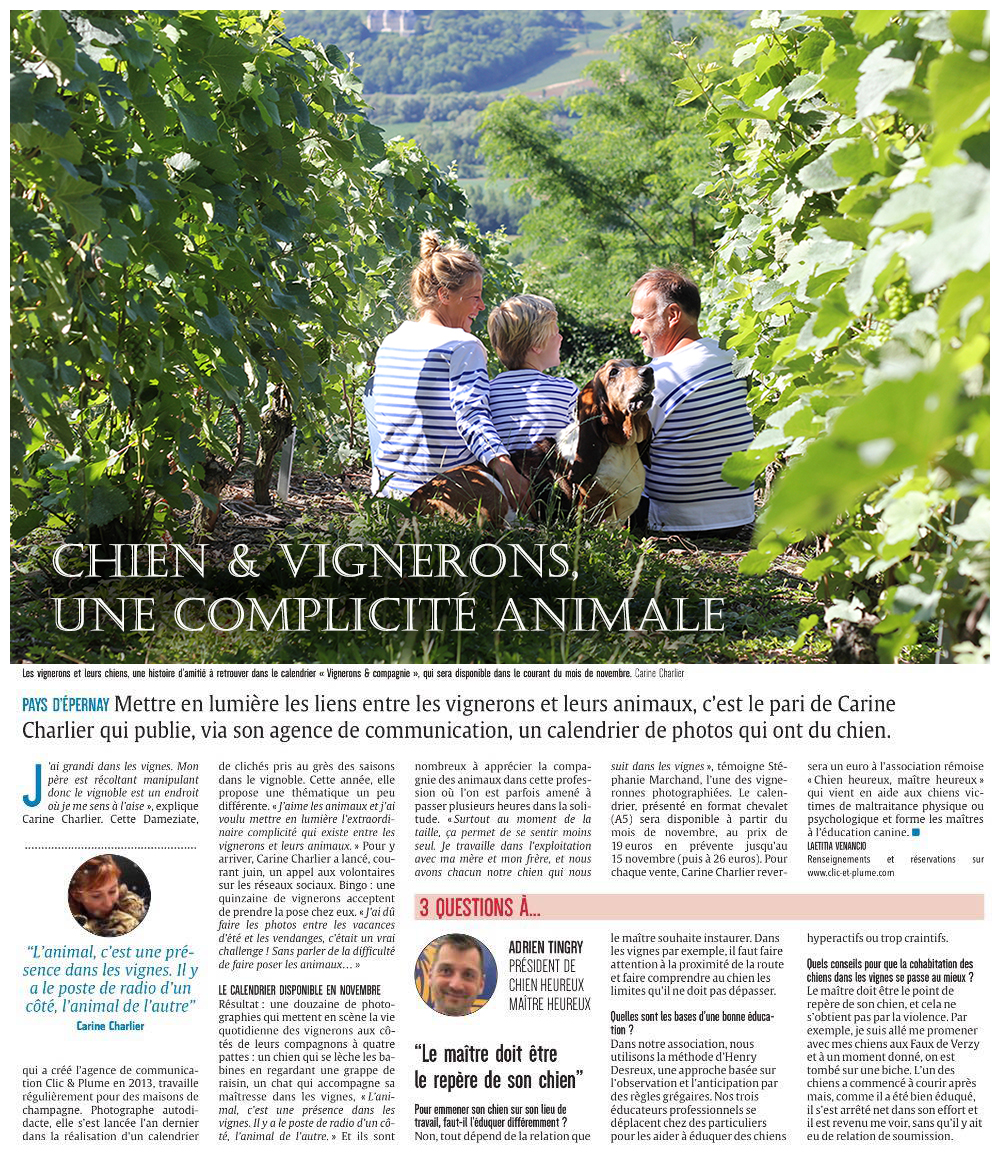 Article Union Vignerons &amp; Cie du 29 octobre 2017